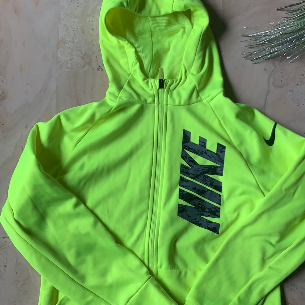 Boys M Dri-Fit Hooded Zip Neon Sweatshirt